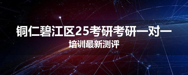 铜仁碧江区25考研考研一对一培训最新测评