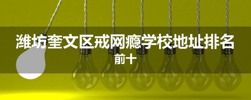 潍坊奎文区戒网瘾学校地址排名前十