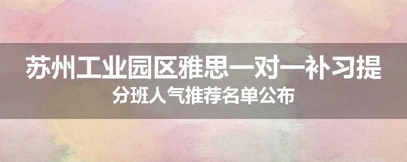 苏州工业园区雅思一对一补习提分班人气推荐名单公布