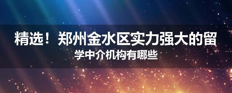 精选！郑州金水区实力强大的留学中介机构有哪些