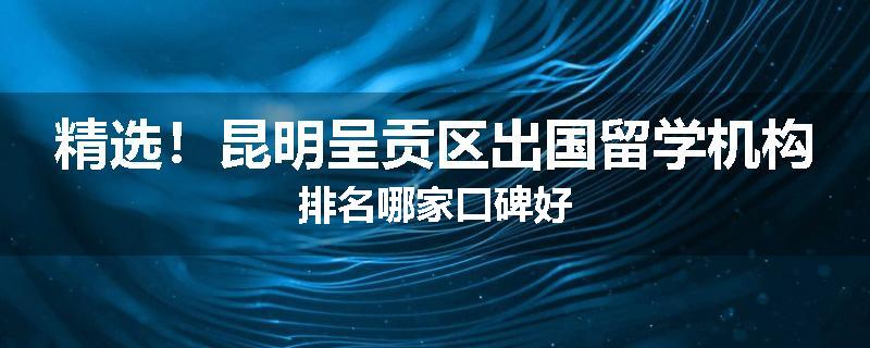 精选！昆明呈贡区出国留学机构排名哪家口碑好