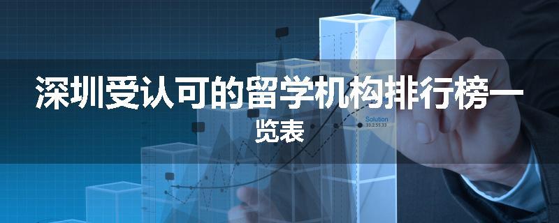 深圳受认可的留学机构排行榜一览表