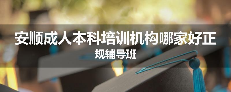 安顺成人本科培训机构哪家好正规辅导班