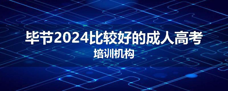 毕节2024比较好的成人高考培训机构