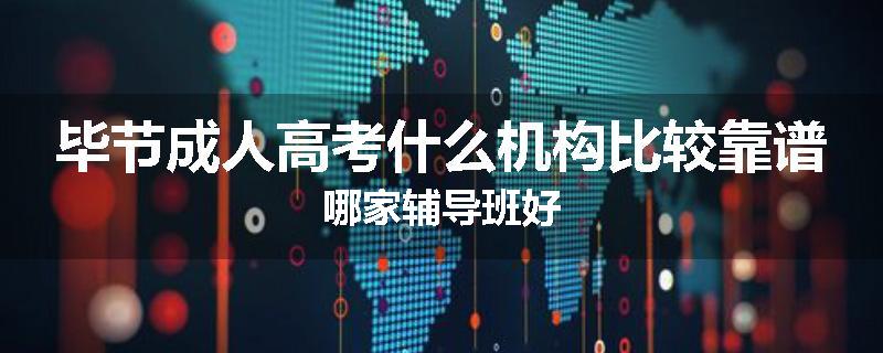 毕节成人高考什么机构比较靠谱哪家辅导班好