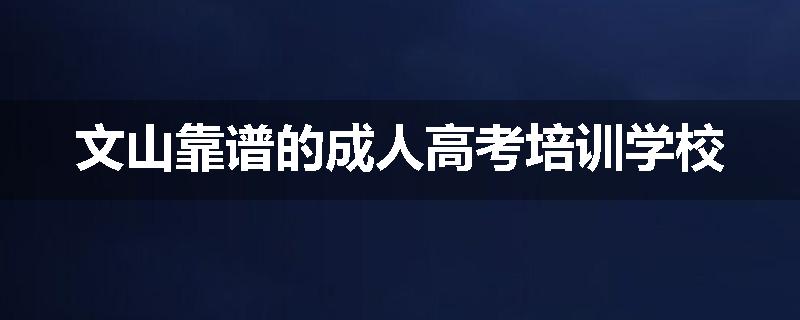 文山靠谱的成人高考培训学校