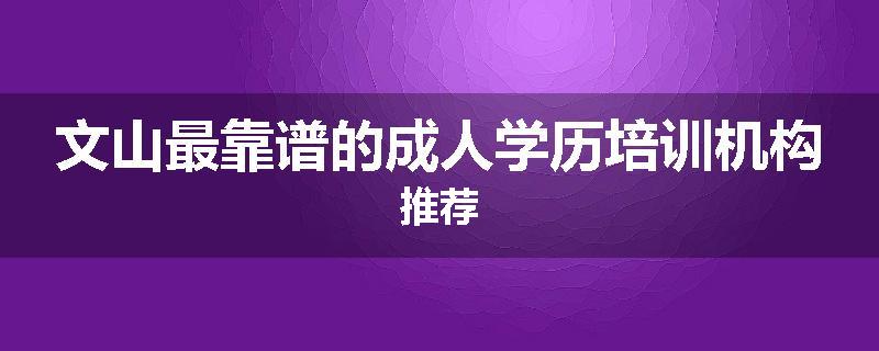 文山最靠谱的成人学历培训机构推荐