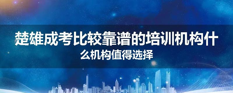 楚雄成考比较靠谱的培训机构什么机构值得选择