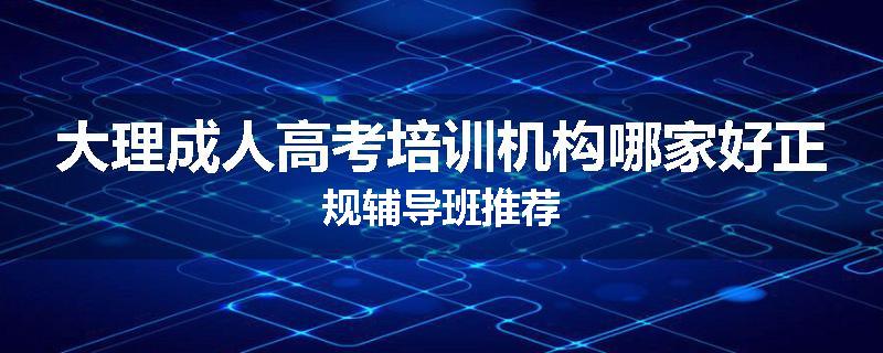 大理成人高考培训机构哪家好正规辅导班推荐