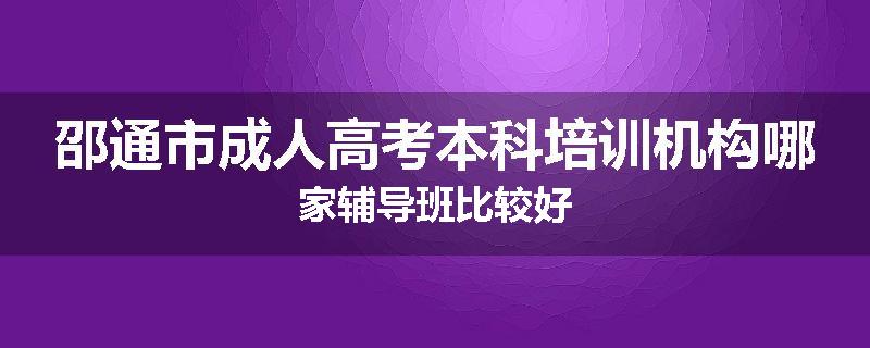 邵通市成人高考本科培训机构哪家辅导班比较好