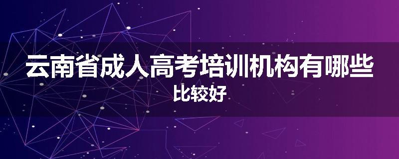 云南省成人高考培训机构有哪些比较好