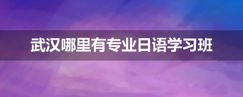 武汉哪里有专业日语学习班