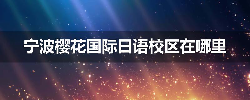 宁波樱花国际日语校区在哪里