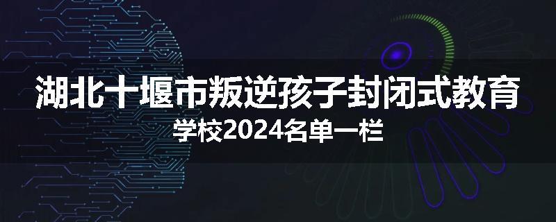 湖北十堰市叛逆孩子封闭式教育学校2024名单一栏