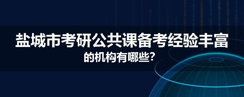 盐城市考研公共课备考经验丰富的机构有哪些？