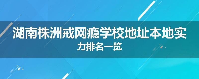湖南株洲戒网瘾学校地址本地实力排名一览