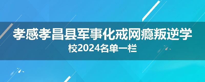 孝感孝昌县军事化戒网瘾叛逆学校2024名单一栏