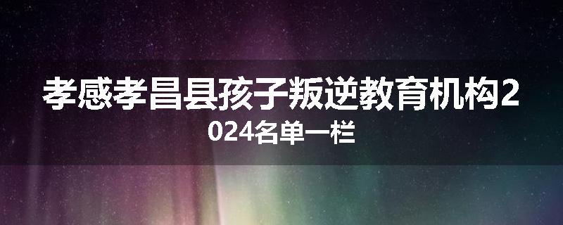 孝感孝昌县孩子叛逆教育机构2024名单一栏