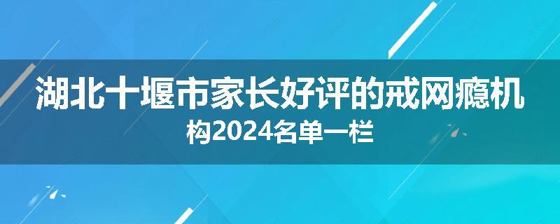 湖北十堰市家长好评的戒网瘾机构2024名单一栏