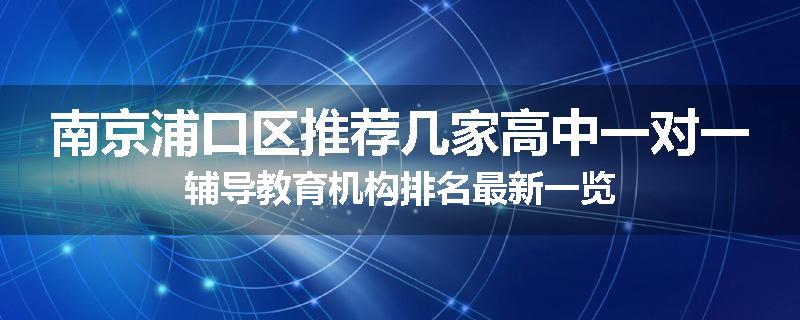 南京浦口区推荐几家高中一对一辅导教育机构排名最新一览