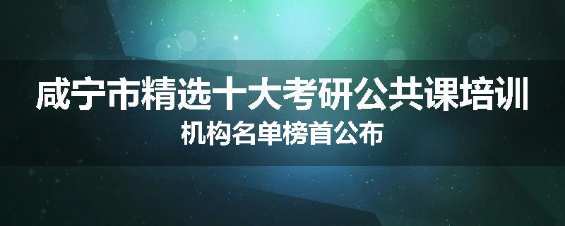 咸宁市精选十大考研公共课培训机构名单榜首公布