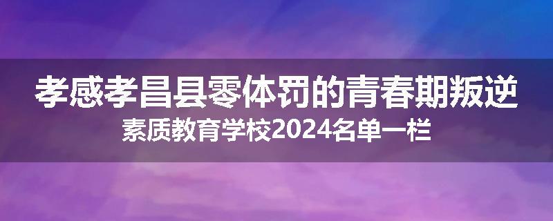 孝感孝昌县零体罚的青春期叛逆素质教育学校2024名单一栏