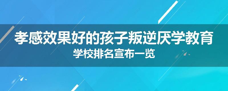 孝感效果好的孩子叛逆厌学教育学校排名宣布一览