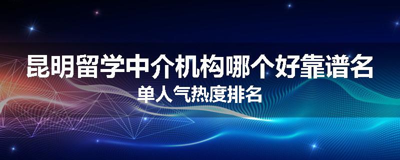 昆明留学中介机构哪个好靠谱名单人气热度排名