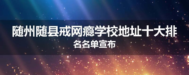 随州随县戒网瘾学校地址十大排名名单宣布