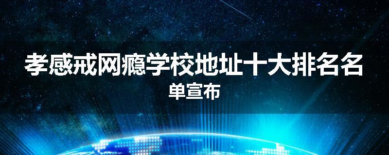 孝感戒网瘾学校地址十大排名名单宣布