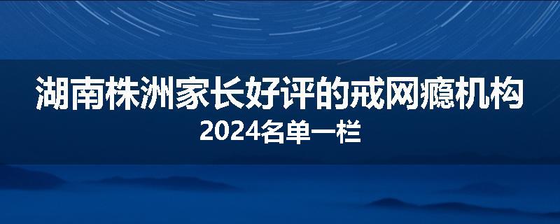湖南株洲家长好评的戒网瘾机构2024名单一栏
