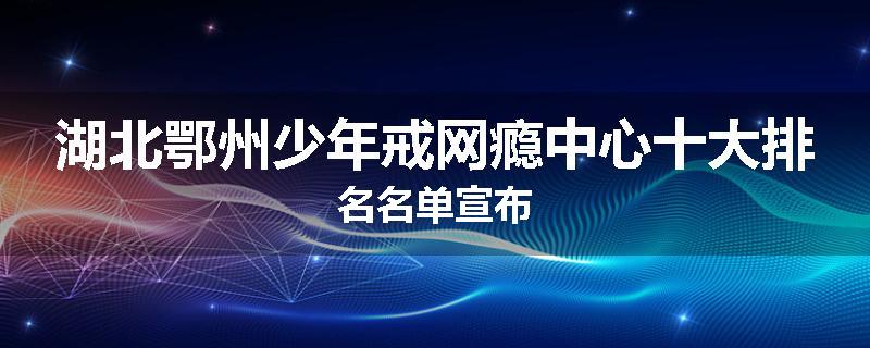 湖北鄂州少年戒网瘾中心十大排名名单宣布