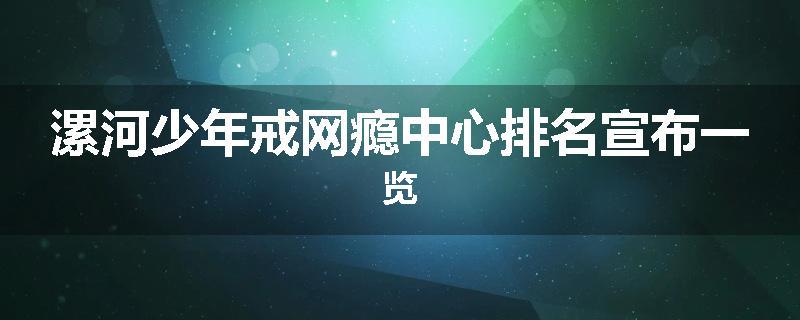 漯河少年戒网瘾中心排名宣布一览
