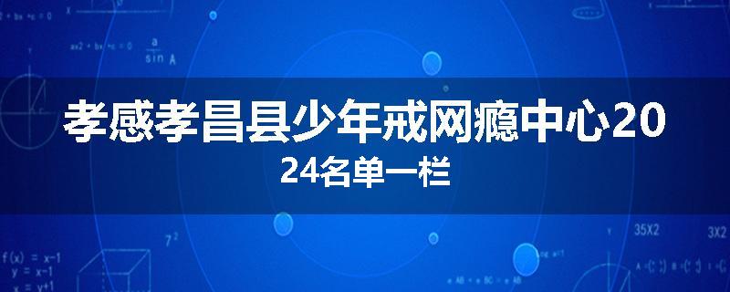 孝感孝昌县少年戒网瘾中心2024名单一栏