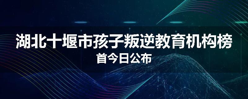 湖北十堰市孩子叛逆教育机构榜首今日公布