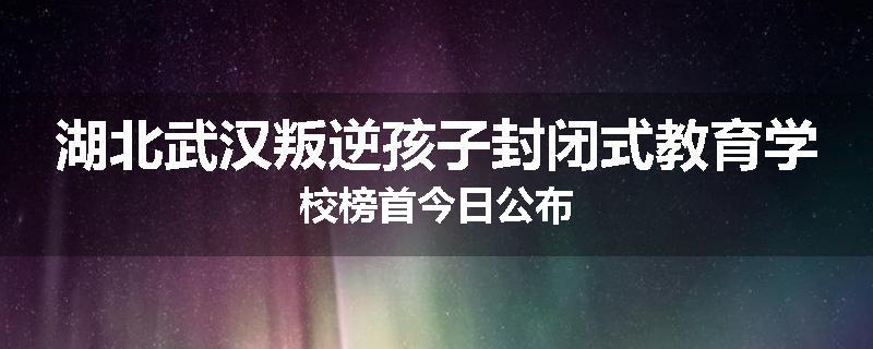 湖北武汉叛逆孩子封闭式教育学校榜首今日公布