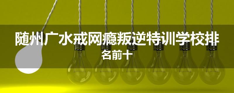 随州广水戒网瘾叛逆特训学校排名前十