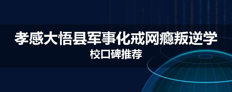 孝感大悟县军事化戒网瘾叛逆学校口碑推荐