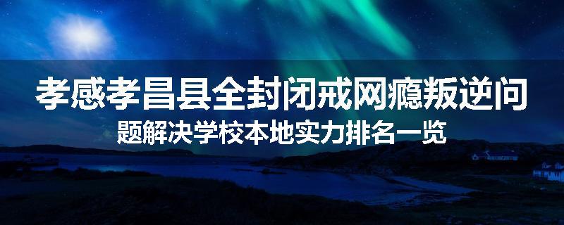孝感孝昌县全封闭戒网瘾叛逆问题解决学校本地实力排名一览