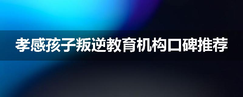 孝感孩子叛逆教育机构口碑推荐