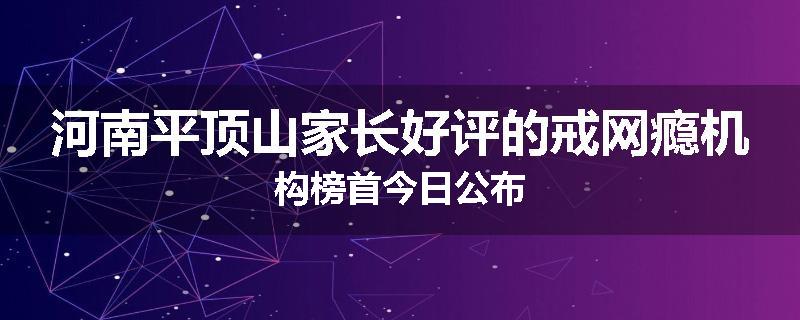 河南平顶山家长好评的戒网瘾机构榜首今日公布