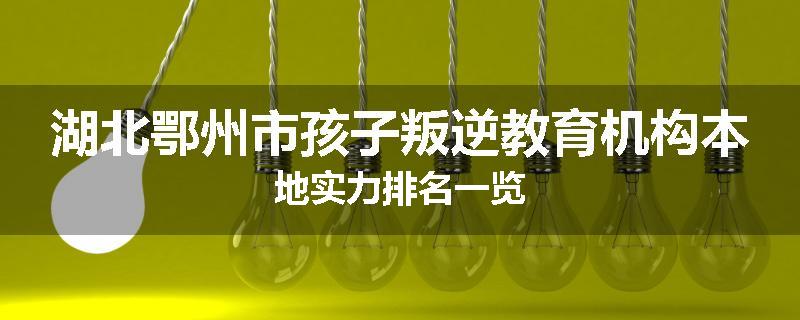 湖北鄂州市孩子叛逆教育机构本地实力排名一览