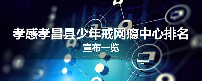 孝感孝昌县少年戒网瘾中心排名宣布一览