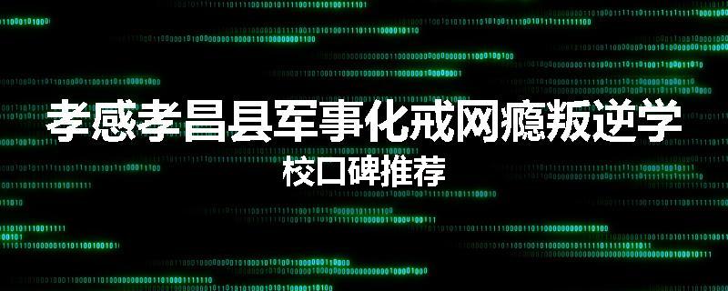 孝感孝昌县军事化戒网瘾叛逆学校口碑推荐