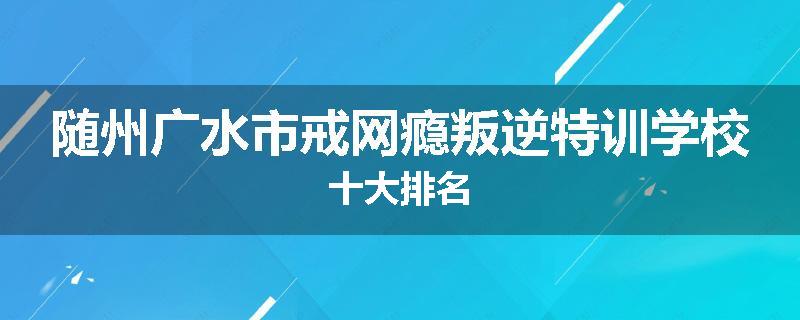随州广水市戒网瘾叛逆特训学校十大排名