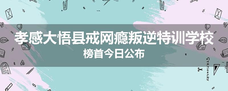 孝感大悟县戒网瘾叛逆特训学校榜首今日公布