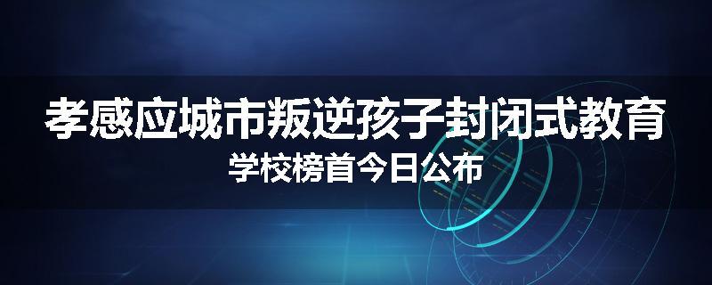 孝感应城市叛逆孩子封闭式教育学校榜首今日公布