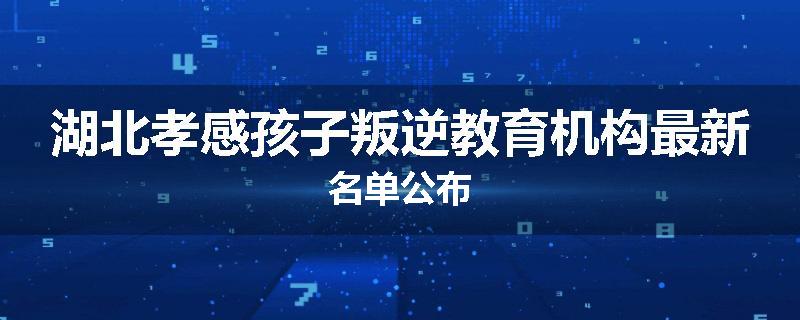 湖北孝感孩子叛逆教育机构最新名单公布