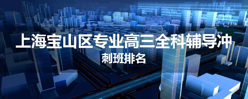 上海宝山区专业高三全科辅导冲刺班排名
