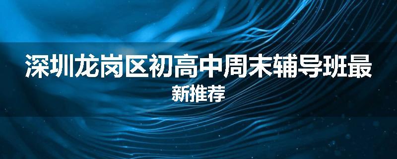 深圳龙岗区初高中周末辅导班最新推荐
